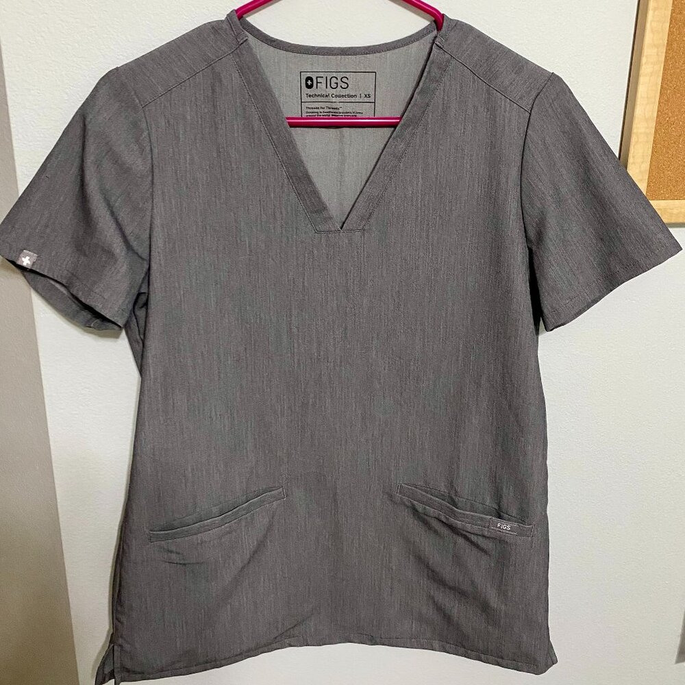 FIGS Technical Collection Gray Scrub Top AND Bottom